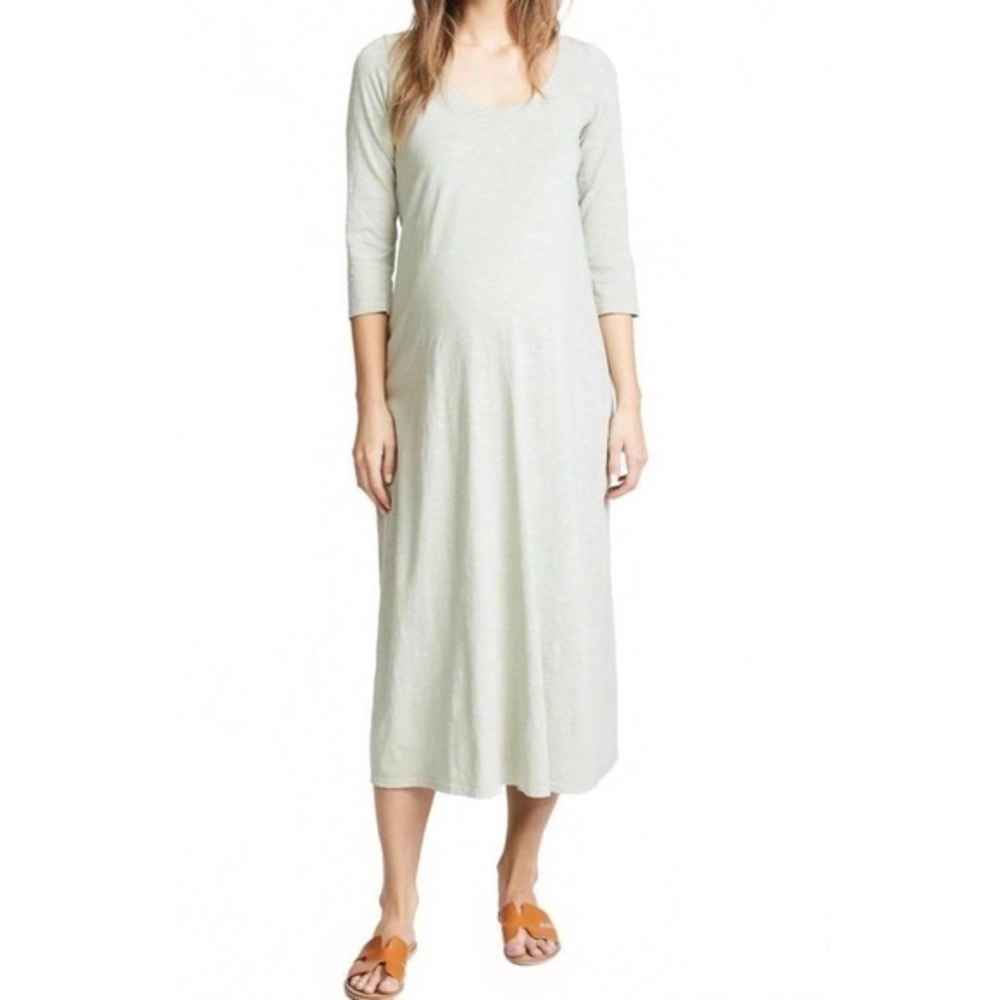 Hatch maternity cotton dress 0 xs midi 3/4 sleeve